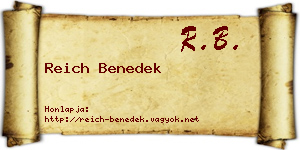 Reich Benedek névjegykártya